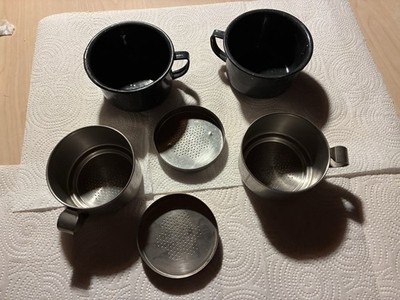 Stainless Steel and Black Enamel Coffee Cup Set Camping Utensils for Outdoor