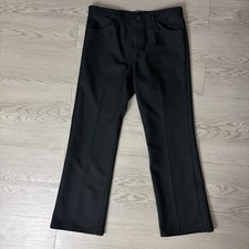 WRANGLER Mens Straight Casual Trousers W36 L30 Black Polyester