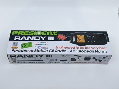 PRESIDENT Randy III AM/FM CB Handfunkgerät mit CTCSS/DCS - Schwarz_0,8_5