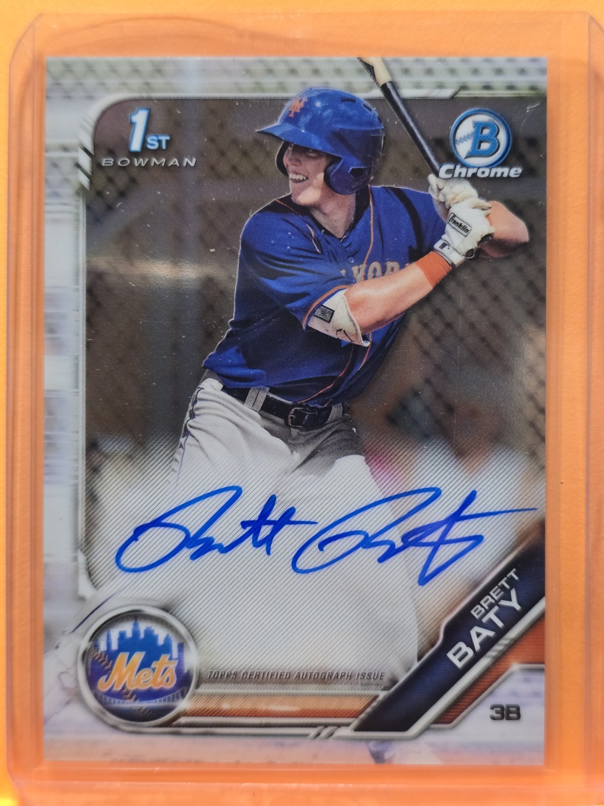 2019 Bowman Draft - Chrome Draft Pick Autographs Brett Baty #CDA-BB (AU, RC)