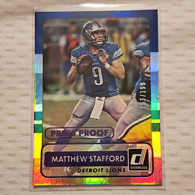 Panini Donruss 2015 Matthew Stafford Detroit Lions Purple Press Proof #19 /199