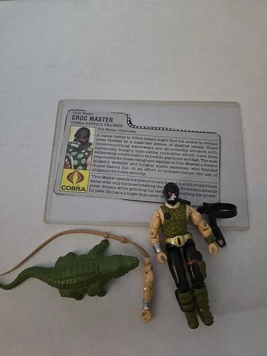 1987 Croc Master V1 100% Complete Figure Filecard Cobra GI Joe Vintage ARAH