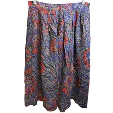 Howard Wolf Skirt Womens S Multi Paisley Vintage Pleated Midi Made in USA Boho