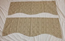 Waverly Lovely Lattice Valance Natural Beige 50" x 16" Scalloped Set of Two 2
