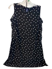 CHAPS Black Dot Sleeveless Sheath Dress Y2k Party Cocktail  Women’s Size P/L