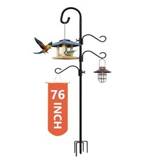 Shepherds Hooks for Outdoor Heavy Duty, 76 Inch Adjustable Bird Feeder Pole w...