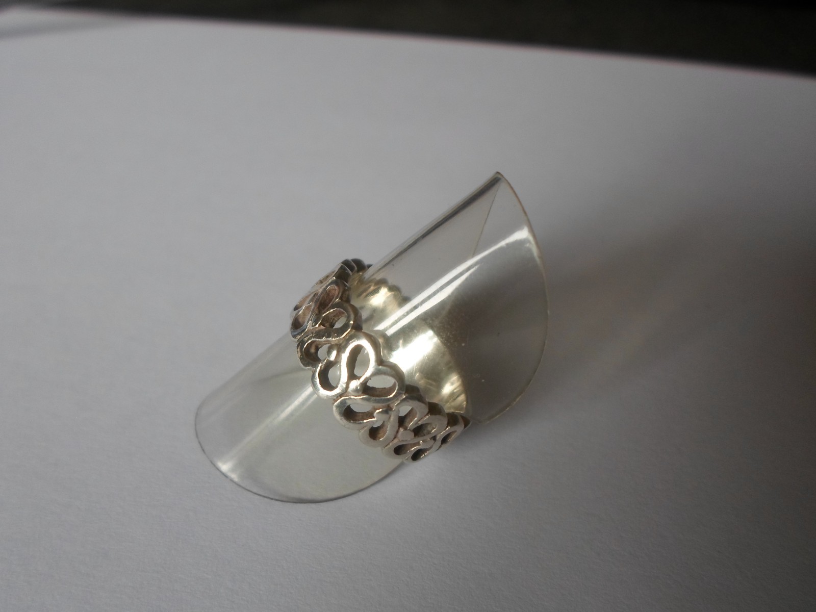 solid silver ring, openwork ring, hearts, size 51 - image 8