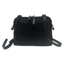 Auth LANVIN en Bleu - Black Nylon Leather Shoulder Bag