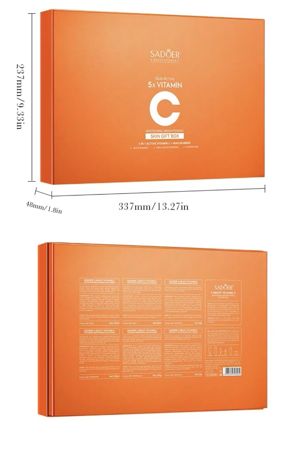 New Sadoer 5x Vitamin Sun Active  Skincare 6 Pcs Set