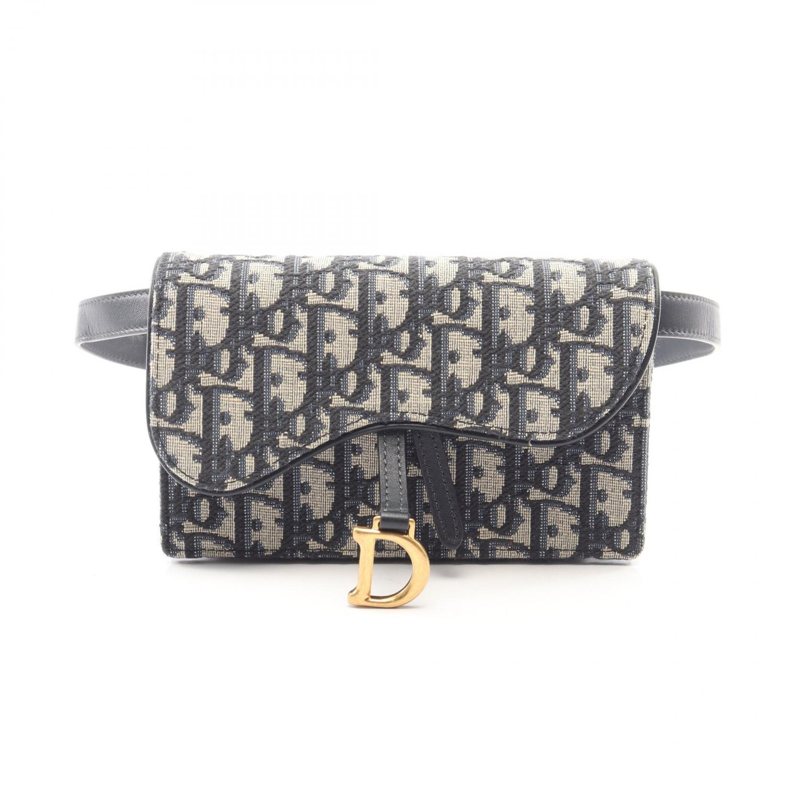 Christian Dior SADDLE Oblique Jacquard Waist bum belt bag S5619CTZQ canvas navy