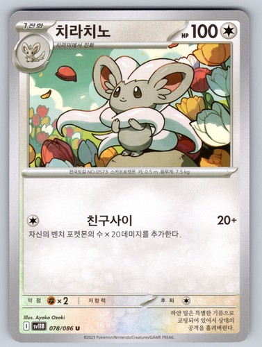 Cinccino 604/742 Common Start Deck 100 Battle Collection Korean NM