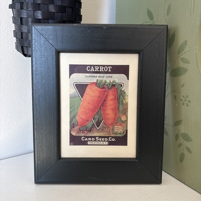 Card Seed Co. Framed Carrot Danvers Half Long Advertising Label Agriculture