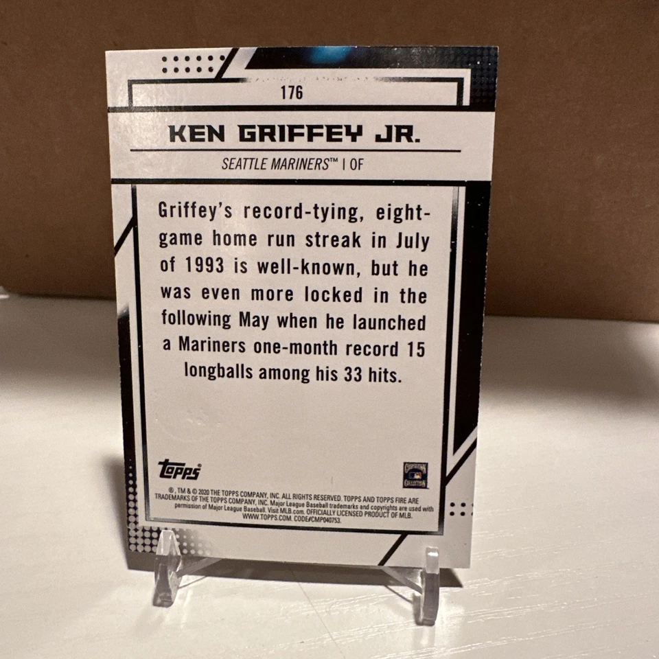 2025 Topps Holiday Advent Ken Griffey Jr 2020 Topps Fire Buyback Gold Seal - Image 2 of 3