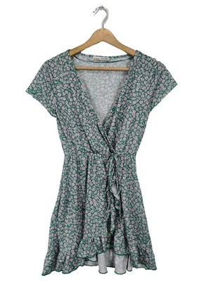PULL & BEAR Robe portefeuille Dames Robe T EU 36 vert style décontracté - Photo 1/4