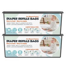 Diaper Pail Refills Bags with 30 Bags Compatible with Genie Easy Roll Signatu...