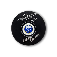 Mike Peca Autographed Buffalo Sabres Hockey Puck Inscribed Captain Crunch