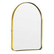 Arched Wall Mirror 15.8x23.6 Inch WallMounted Plastic Vanity Bath Gold