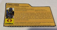 Product Image: Hooded Cobra Commander V25 Complete G.I. Joe 25th Ann. File card Only#C2-1621