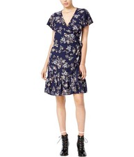 maison Jules Womens Faux Wrap Shift Dress