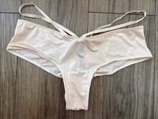 Victoria's Secret Panties Cheeky Panty Strappy Light Nude Gold Charm Medium M