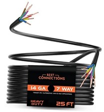 7 Way Trailer Wire 25 Feet Heavy Duty 14 Gauge 7 Conductor Insulated 25 FT