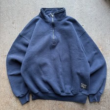 90a Russell Athletics Made In USA Heavyweight Navy Quarter Zip Size Large