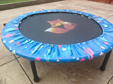 Kids Foldable Mini Trampoline Rebounder with Blue Padded Cover - 38"