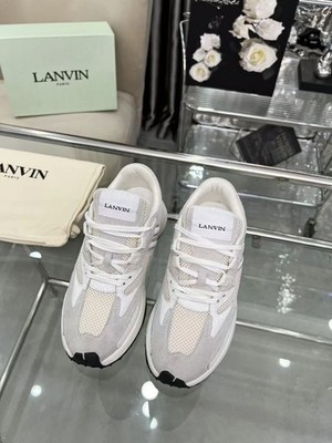 Lanvin Bumper All White and Grey Mesh Sneakers Designer Sport Shoes Size: 44