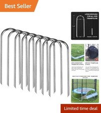 Sharp-End Galvanized Steel Stakes - 12-Inch Outdoor Wind Anchors for Trampolines