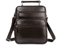 Paolo Peruzzi Herren Schultertasche Echtleder UmhäNgetasche Arbeittasche Braun