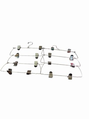 Rubbermaid Vintage Metal Tiered Hanger 4 Tier 8 Clip Pants MCM Collapsable X2