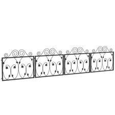 Decorative Garden Fence 4 Panel Metal Wire No Dig Lawn Border Black