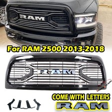 Upgrade Gloss Black Grille For 2010- 2018 Dodge Ram 2500 Grill Wchrome Letters