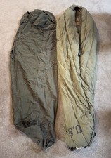 VTG US Army Military Sleeping Bag Mountain/Arctic Down Feather W/Cover 27-B-304