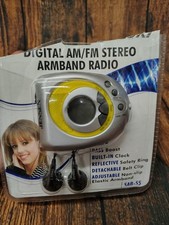 JENSEN Sport Digital AM/FM Radio Silver Yellow SAB-55 Tested WORKS