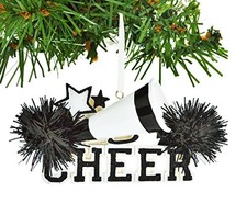 Cheer Black Personalized Christmas Tree Ornament