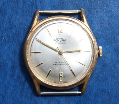 FORSAM Gold-plated  Swiss Vintage Rare Mechanical Watch of the 1960s, 17 Jewels.