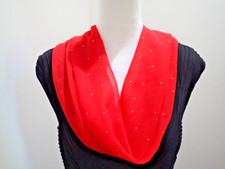 Vintage 22 " x 44" Sheer With Gold/Metal Dots Scarf