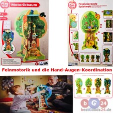Motorikbaum 7tlg. Holzspielzeug P&auml;dagogisch, Motorikf&ouml;rderung ab 1 Jahr Playtive