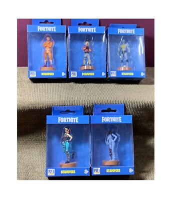 LOT OF 5 FORTNITE STAMPER FIGURES FROM SERIES #1 ALL NEW IN ORIGINAL BOX