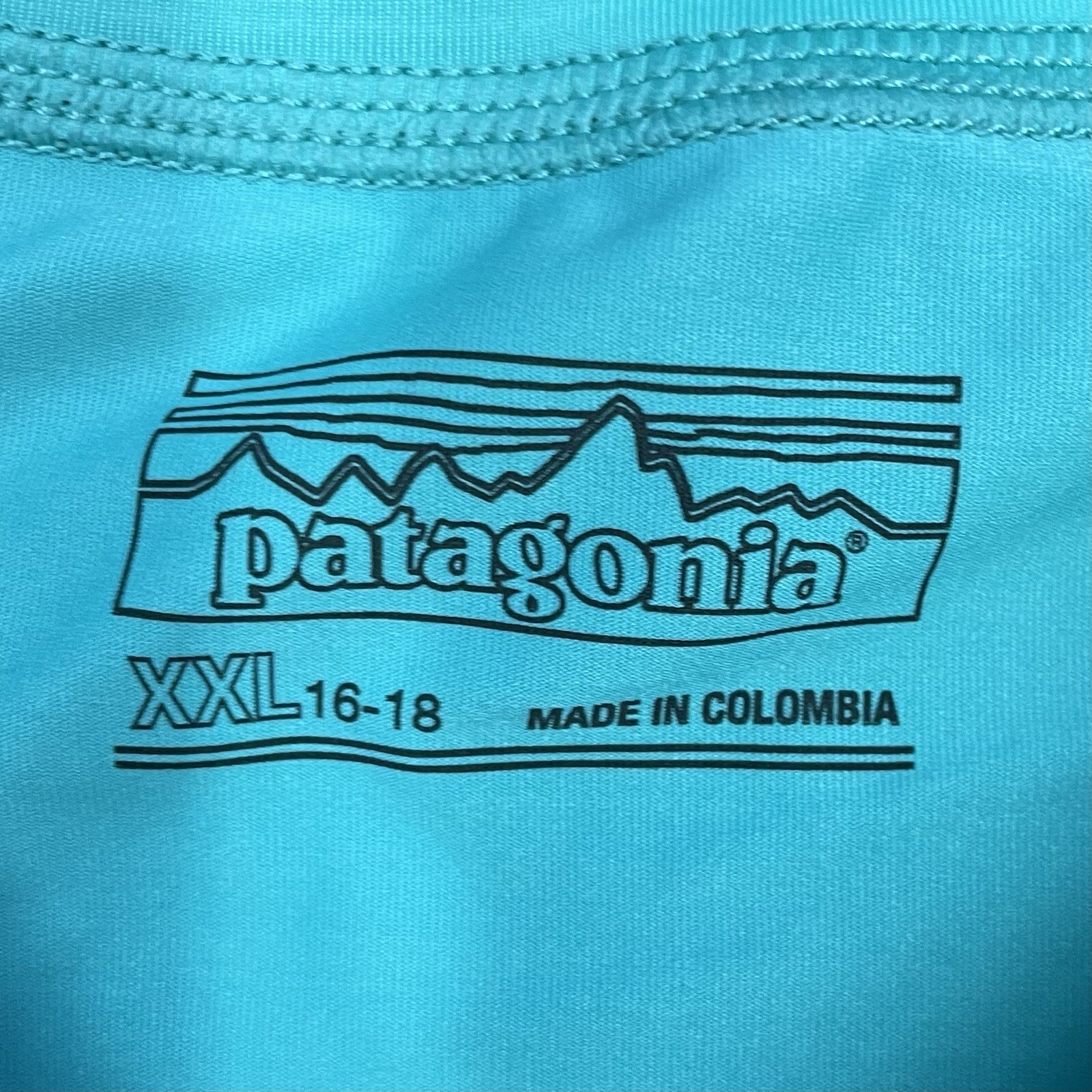 PATAGONIA XL ( 1618 ) Youth MultiColor Blue Rash Guard / Performance