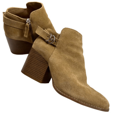 Pull & Bear Chunky Heeled Zip-up Suede Booties