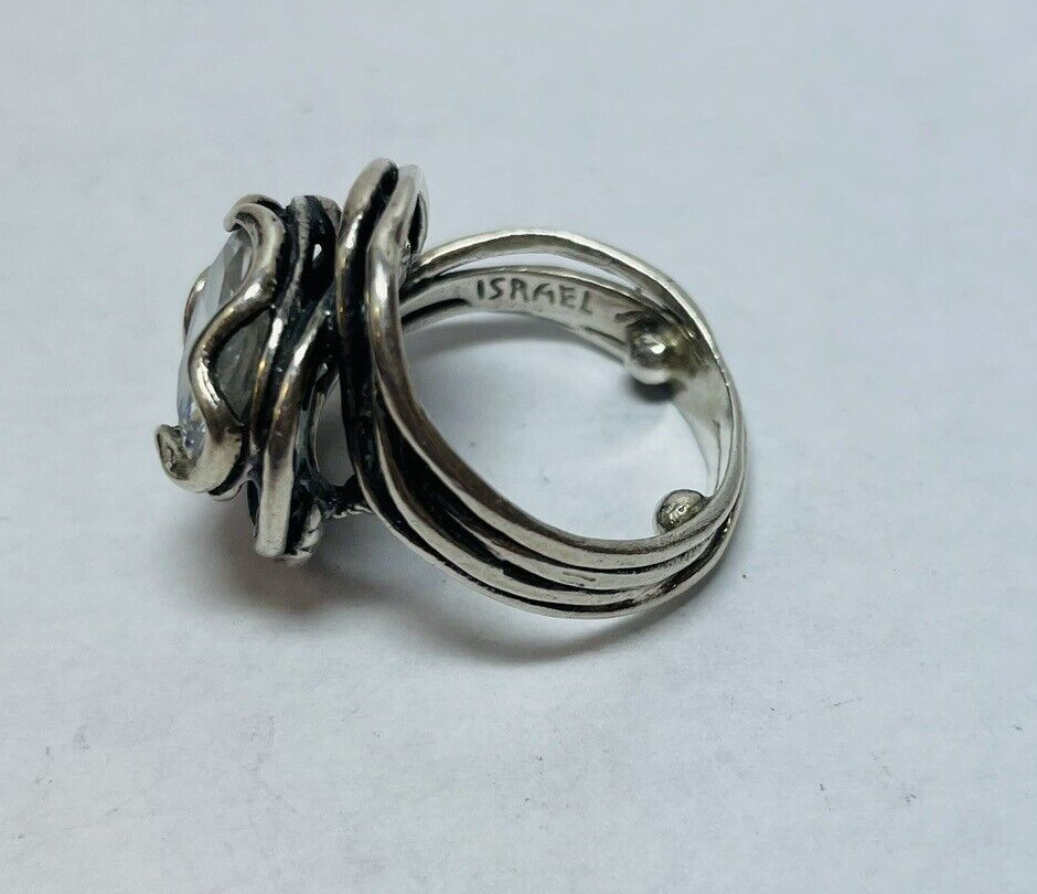 Israel Sterling 925 Silver CZ Wrap Ring Sz 4.5 - .26 | eBay