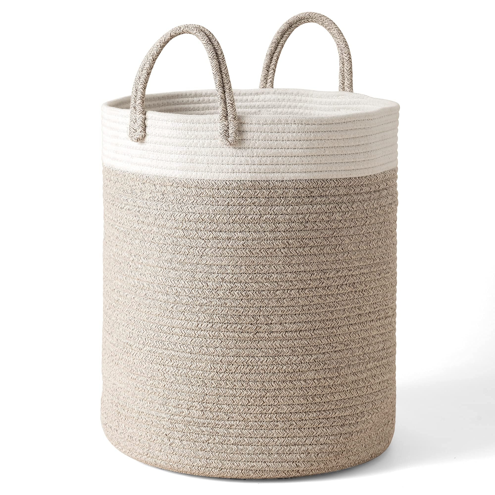 LA JOLIE MUSE 16x Woven Cotton Storage Basket Rope Organizer Large Multipurpose Bin