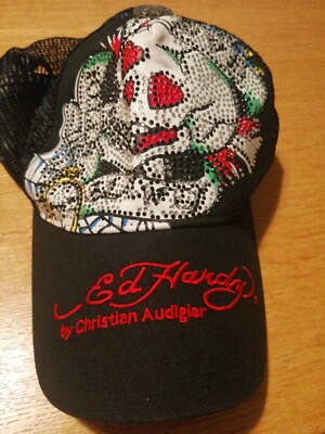 Ed hardy by christian audigier Vintage Rhinestone Skull Baseball