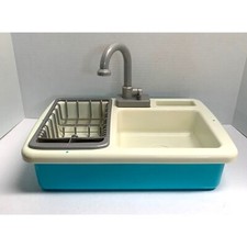 Kitchen Sink Toy Pretend Hard Plastic Drainer Running Water Play Faucet Detachab