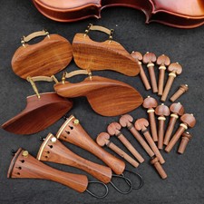 Set Rosewood Violin Parts Accessories with hardware Pegs Chinrest Tailpiece