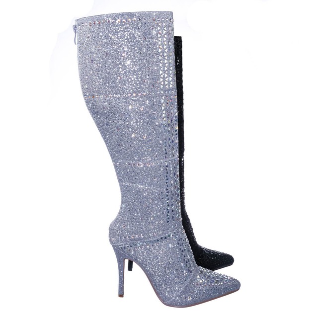 slouchy rhinestone boots