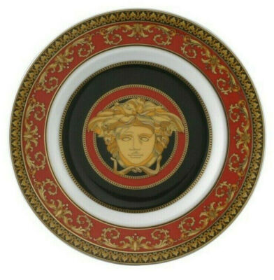 VERSACE BY ROSENTHAL MEDUSA RED SET OF 4 BREAD PLATES #409605