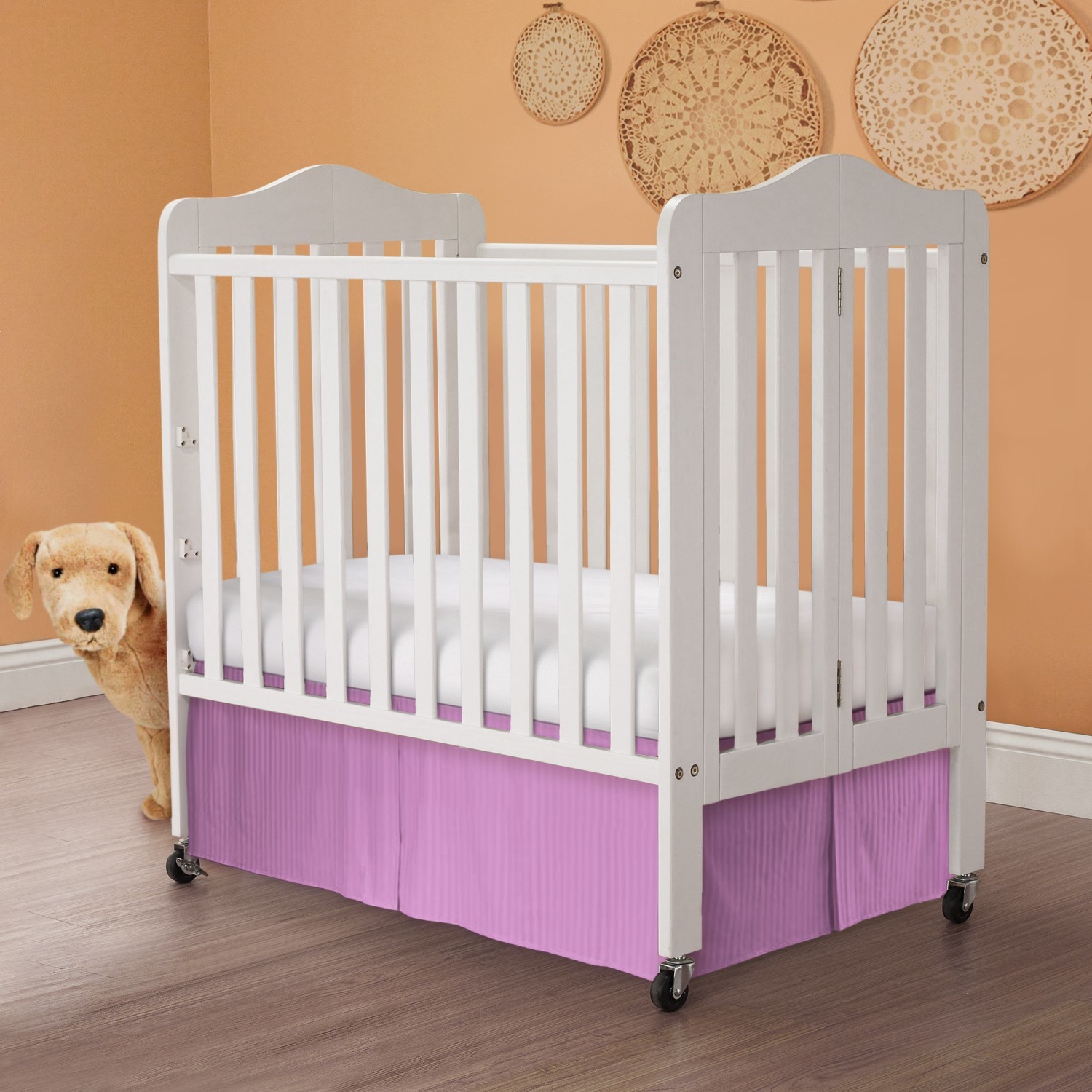 Baby Crib Skirt Ruffled, Tailored, Standard, and Portable Crib eBay